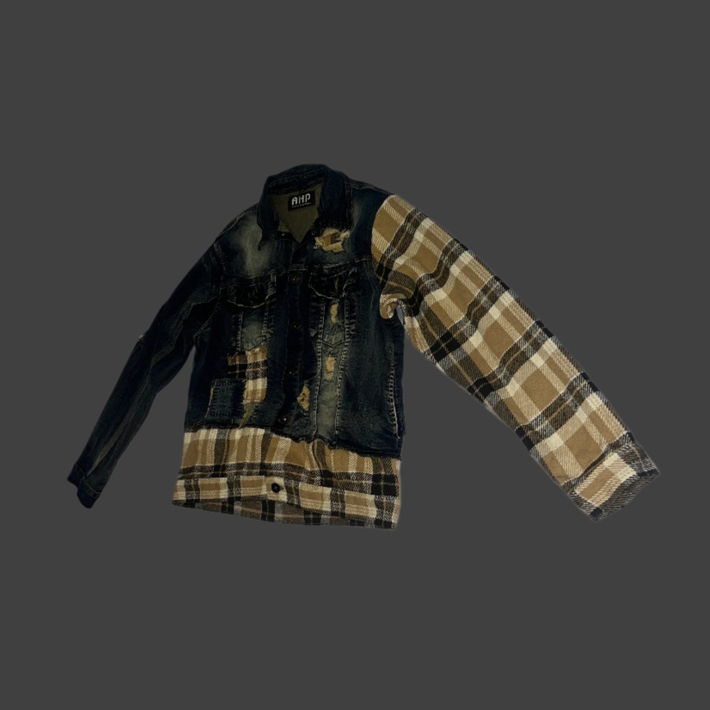 Patchwork Denim & Flannel Jacket