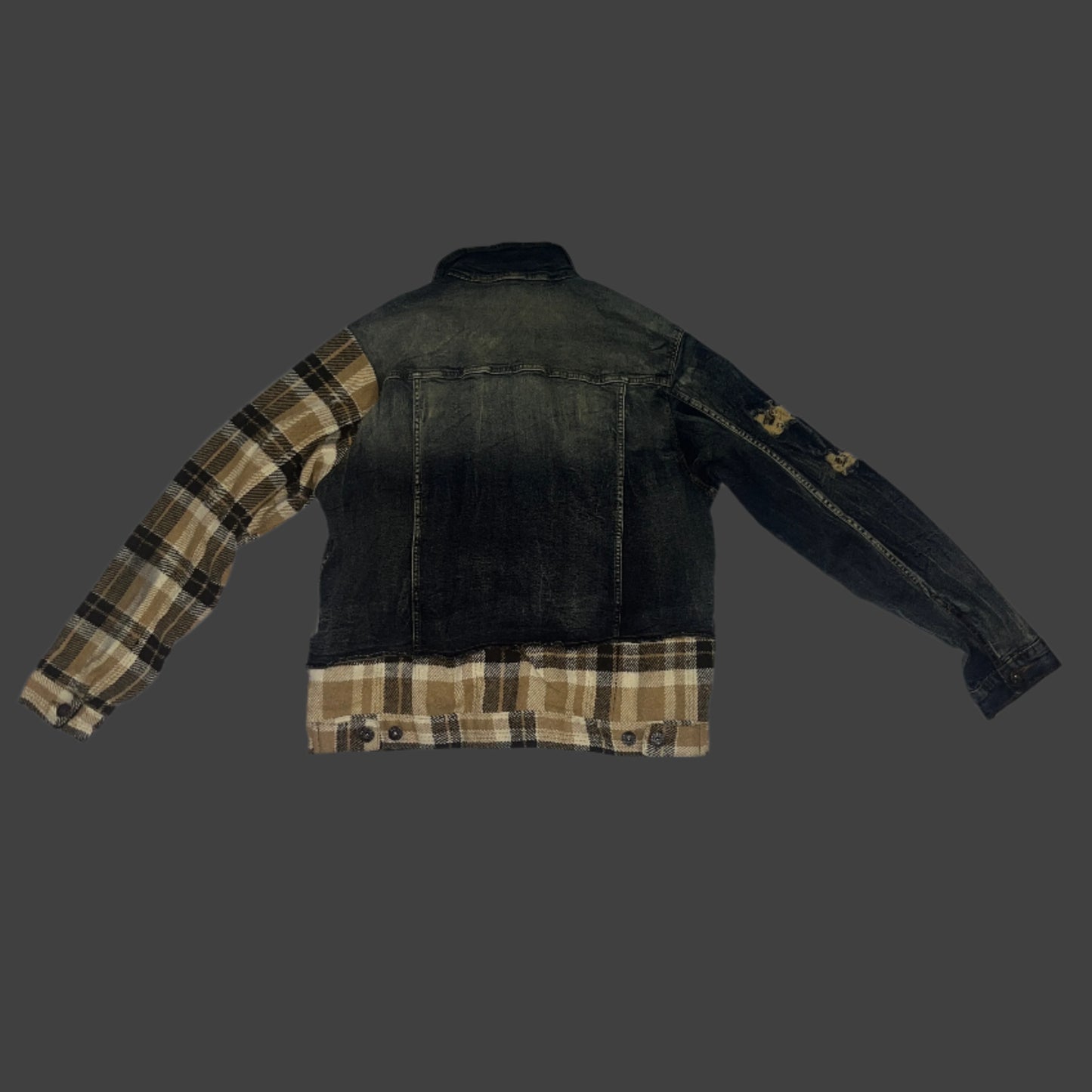 Patchwork Denim & Flannel Jacket