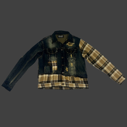 Patchwork Denim & Flannel Jacket