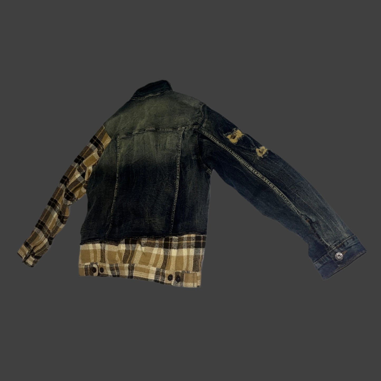 Patchwork Denim & Flannel Jacket